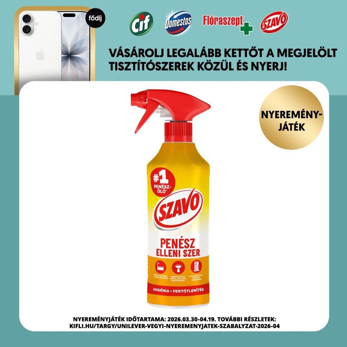Szavo fürdőszobai penész elleni szer, 500 ml