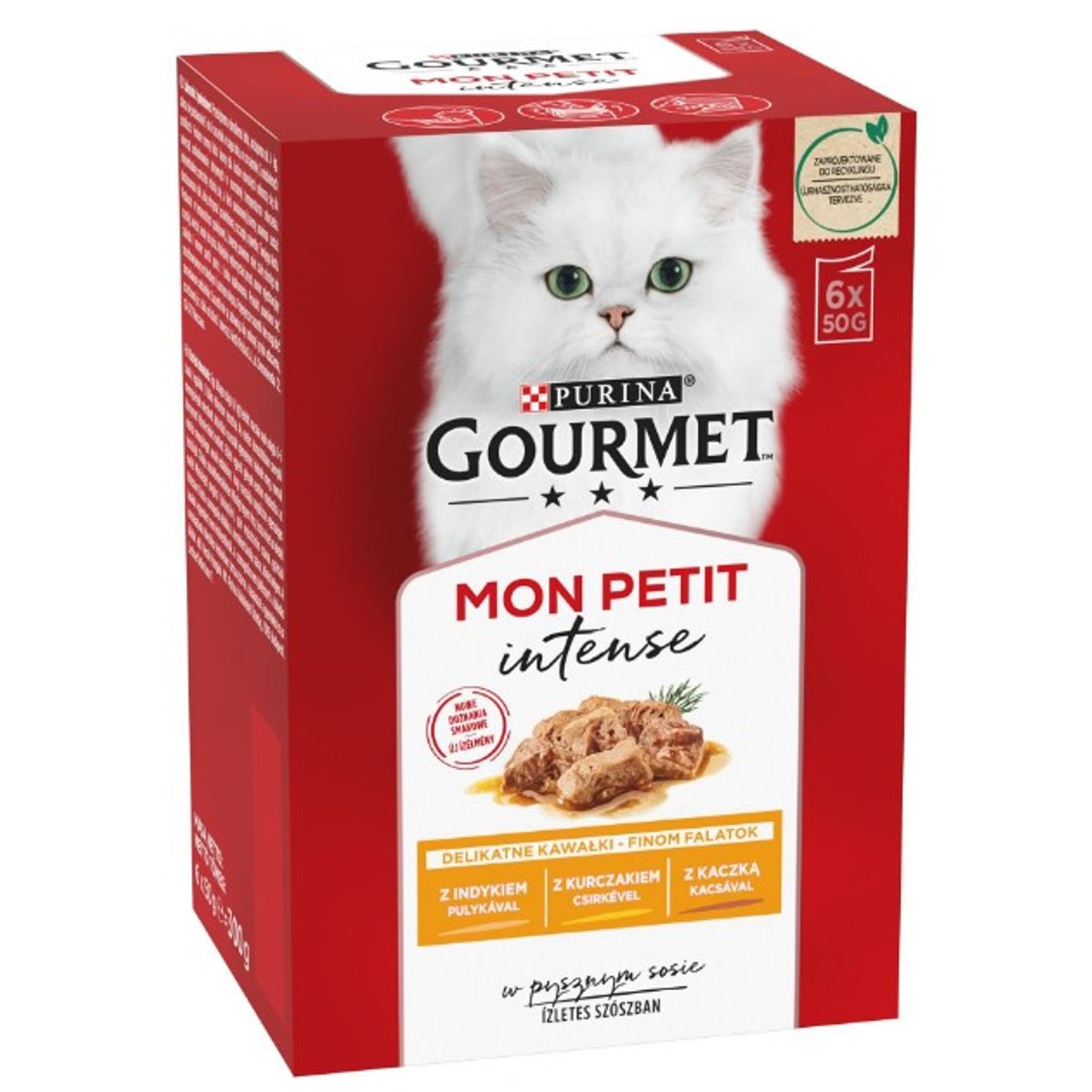 Gourmet Mon Petit Kacsával/Csirkével/Pulykával nedves macskaeledel (6x50g)