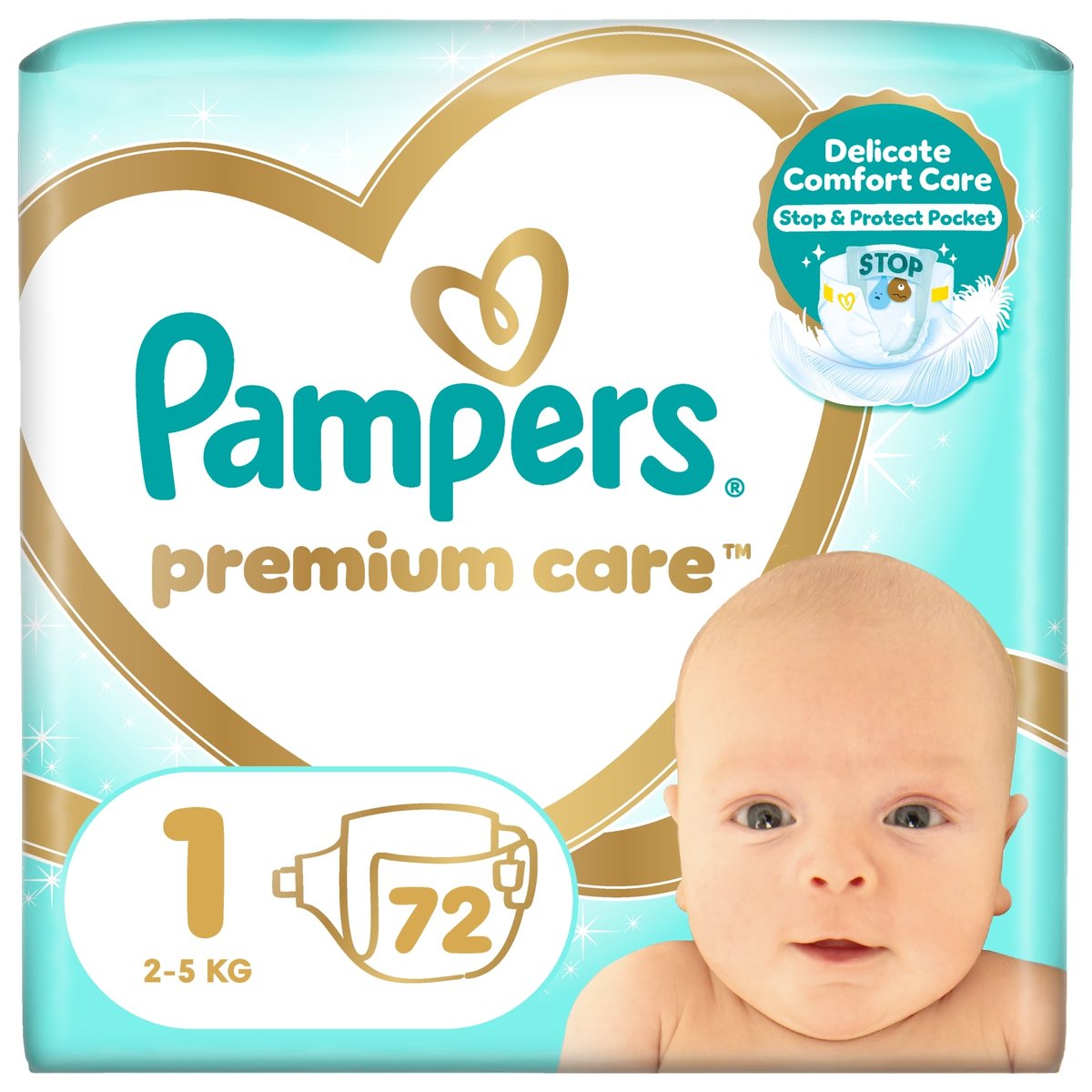Pampers Premium Care Pelenka, Méret: 1 (2-5 kg) 72 db