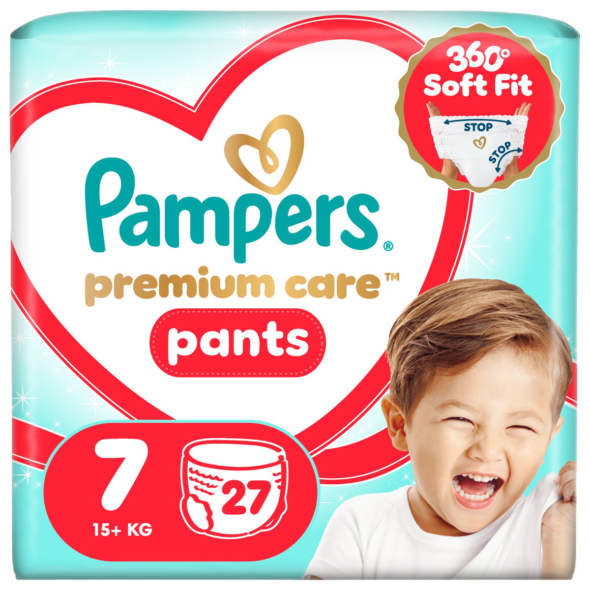 Pampers Premium Care Pants Bugyipelenka, Méret: 7 (15+ kg) 27 db