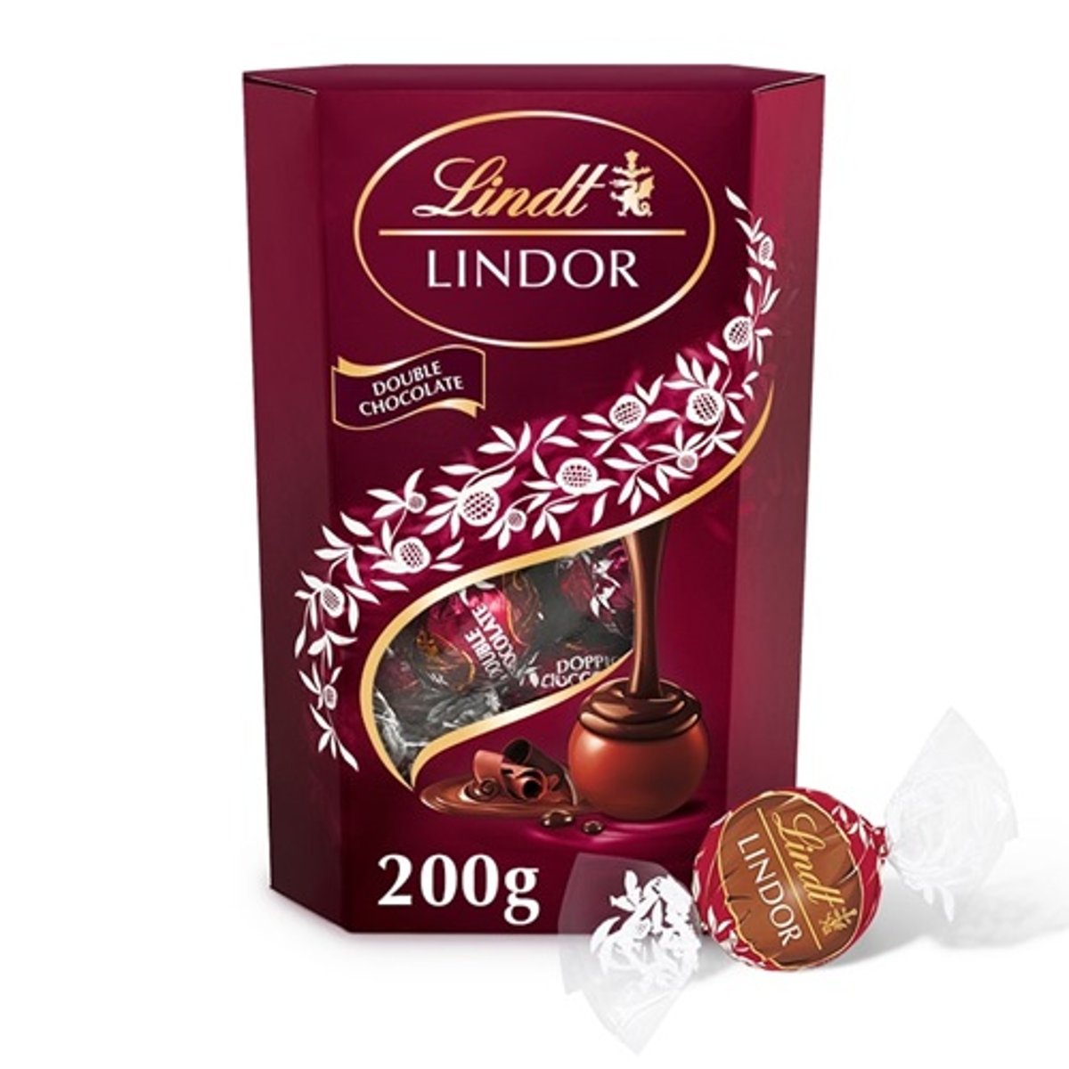 Lindt Lindor Double Chocolate - Tej- és étcsokoládé lágyan olvadó töltelékkel