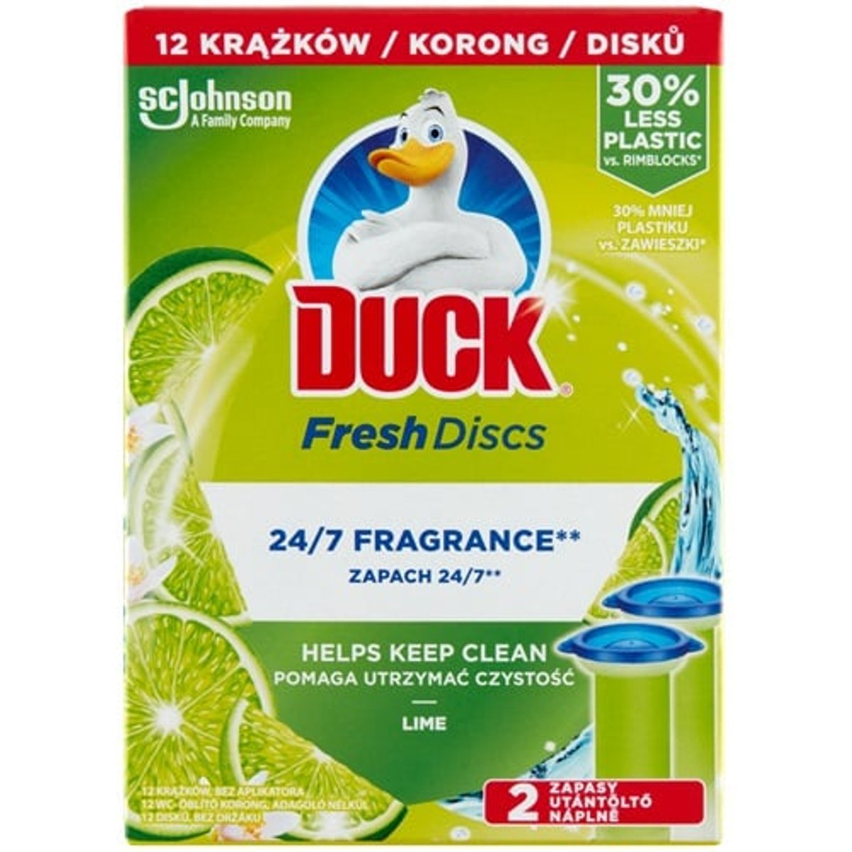 Duck® Fresh Discs™ WC-öblítő korong utántöltő 2 db-os Lime