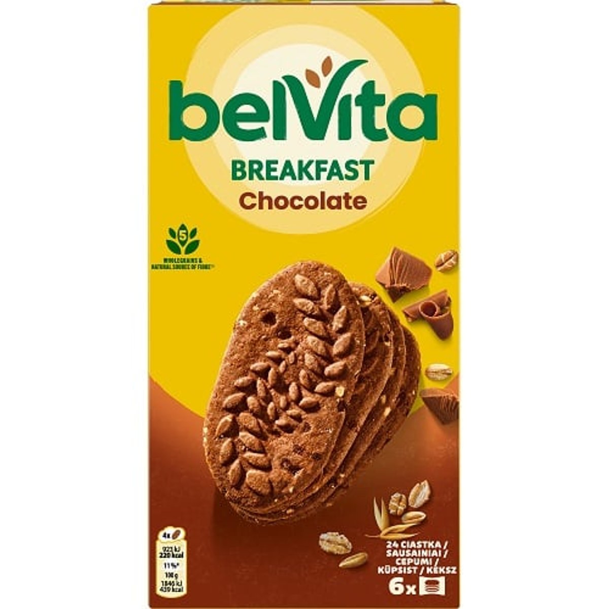 Belvita JóReggelt! kakaós, gabonás, omlós keksz csokoládédarabokkal