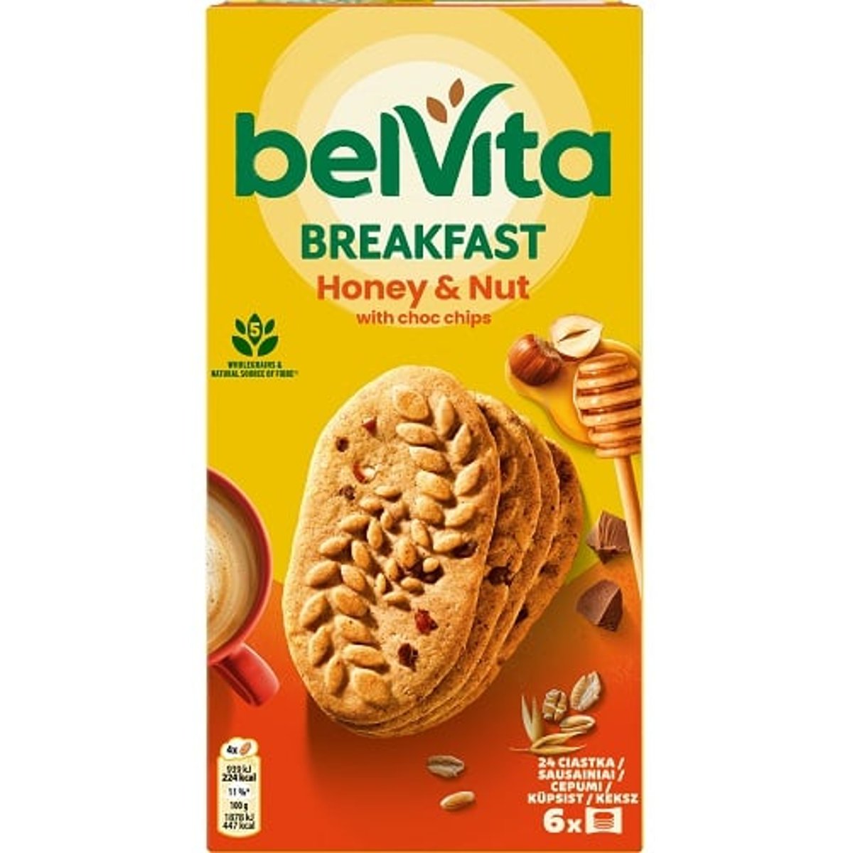 Belvita Jóreggelt! mézes-mogyorós keksz csokoládédarabokkal