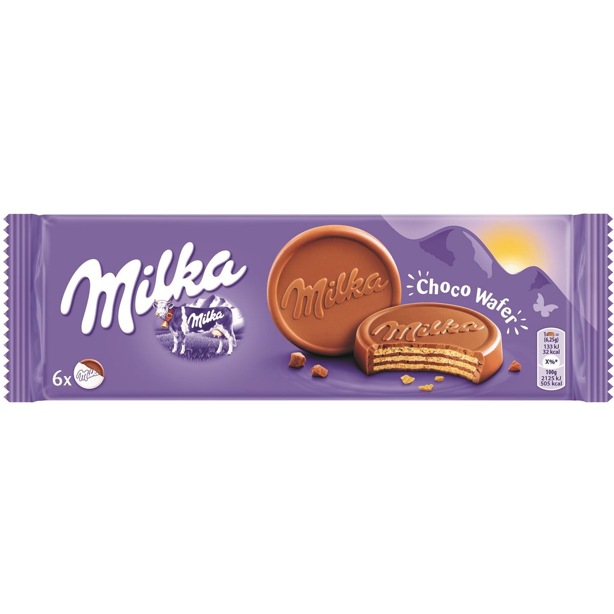 Milka Choco Wafer kakaós krémmel töltött ostya alpesi tejcsokoládéval mártva 5 Db