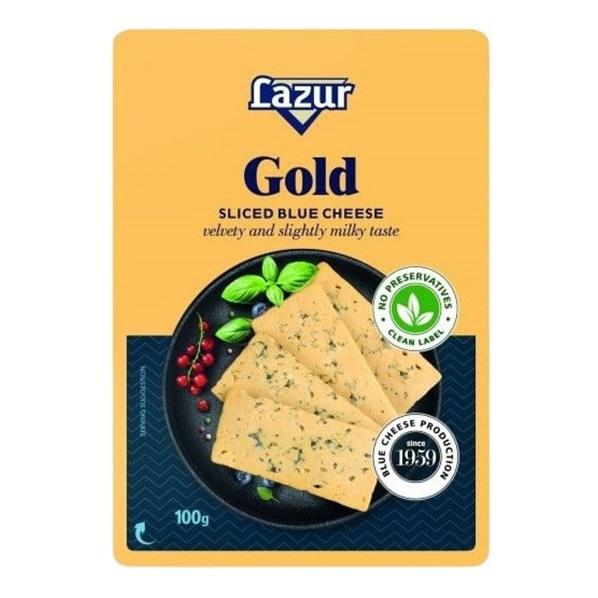 Lazúr Gold kékpenészes márványsajt, szeletelt