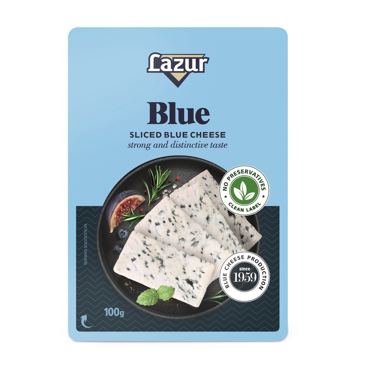 Lazúr Blue kékpenészes márványsajt, szeletelt