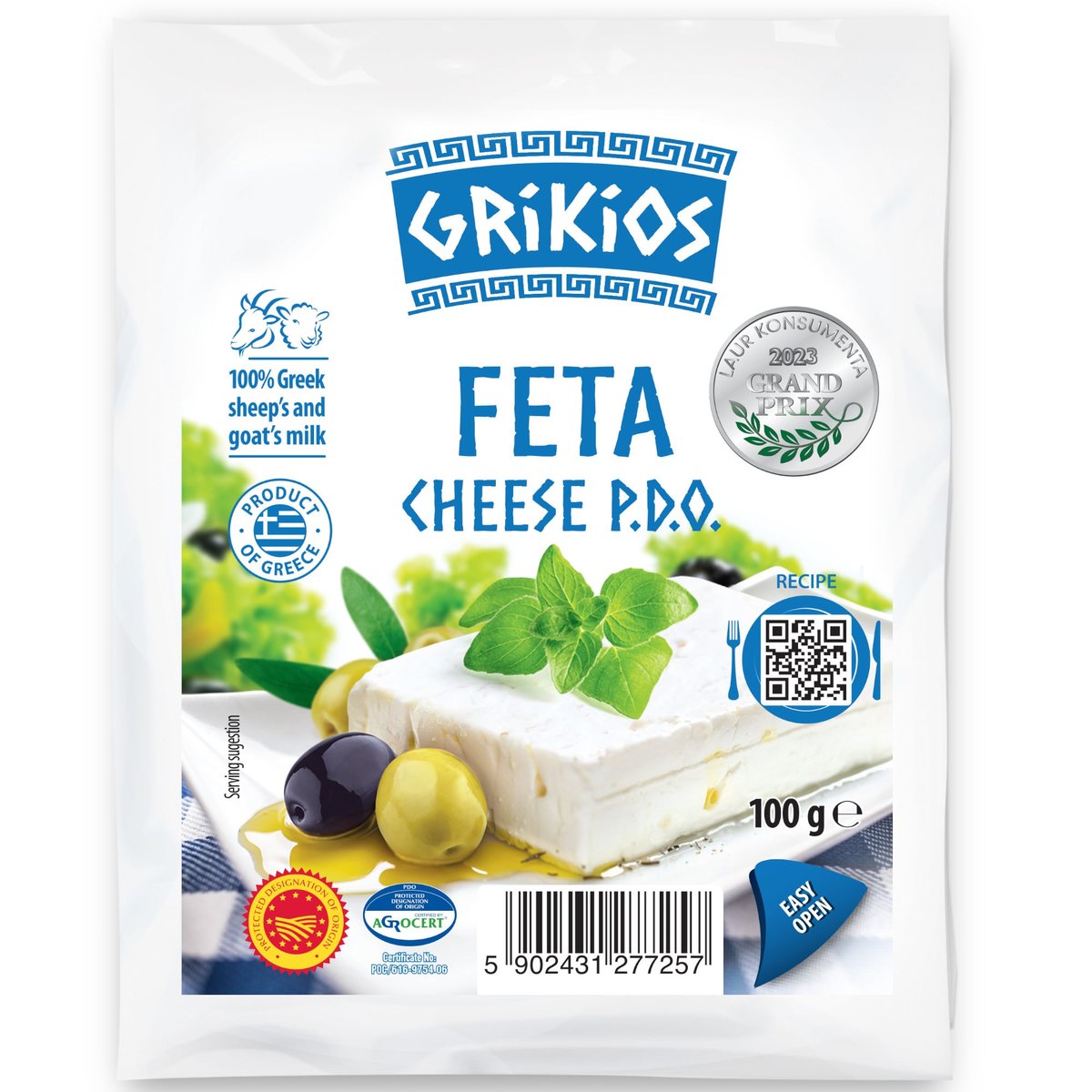 Grikios OEM Feta sajt - juh- és kecsketejből készült, sós lében érlelt lágy sajt