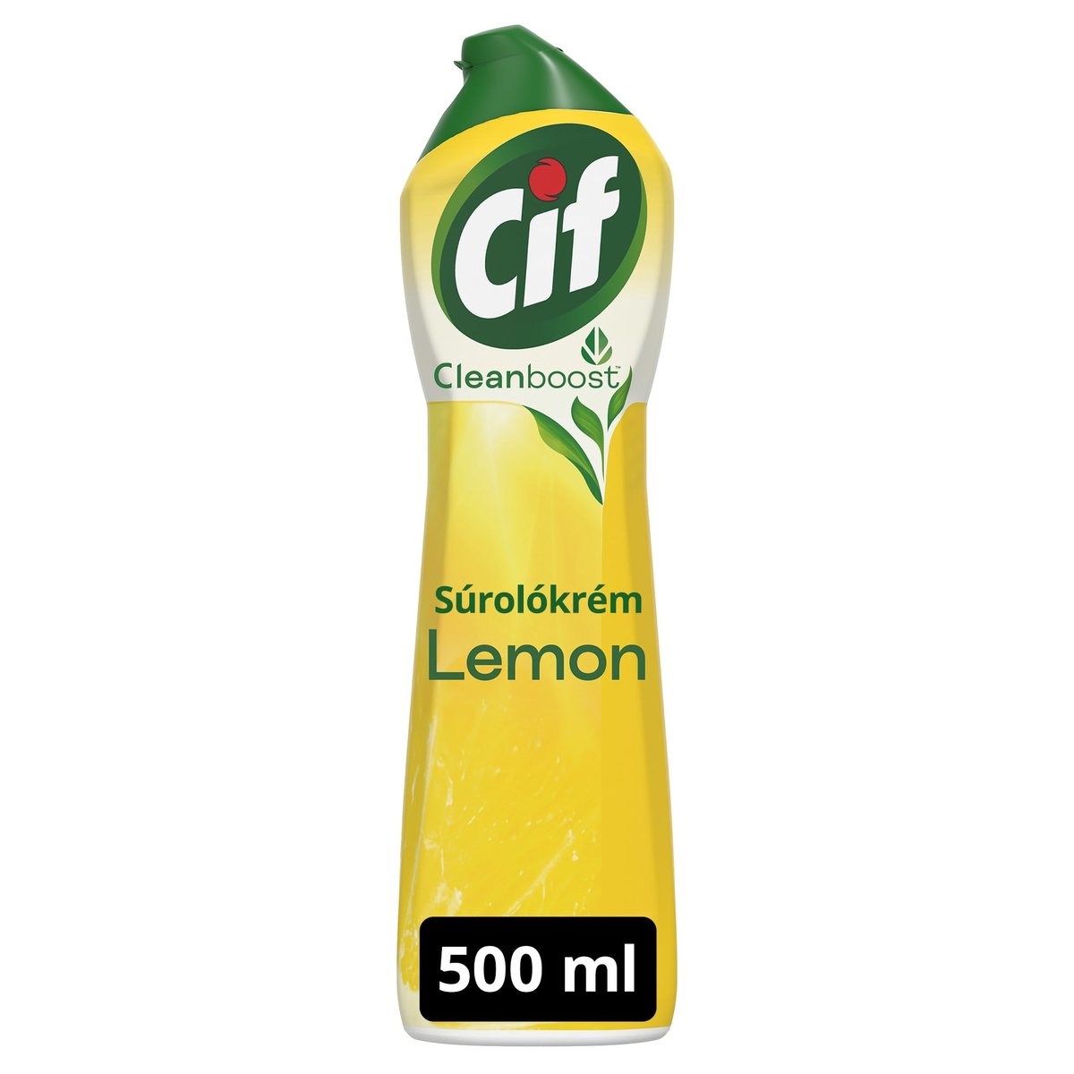 Cif Cleanboost Lemon súrolókrém mikrokristályokkal makacs szennyeződésekre, 500 ml