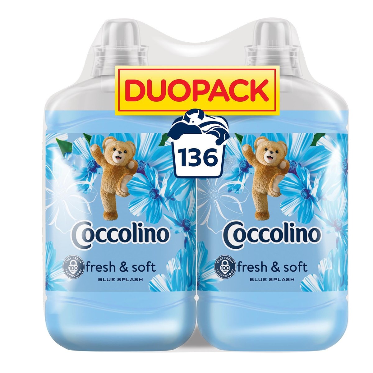 Coccolino öblítő, Blue Splash, 68 mosás, 2x1700 ml, DUOPACK