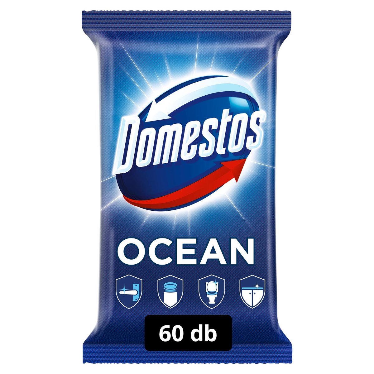 Domestos Ocean fertőtlenítő hatású higiénikus törlőkendő, 60 db