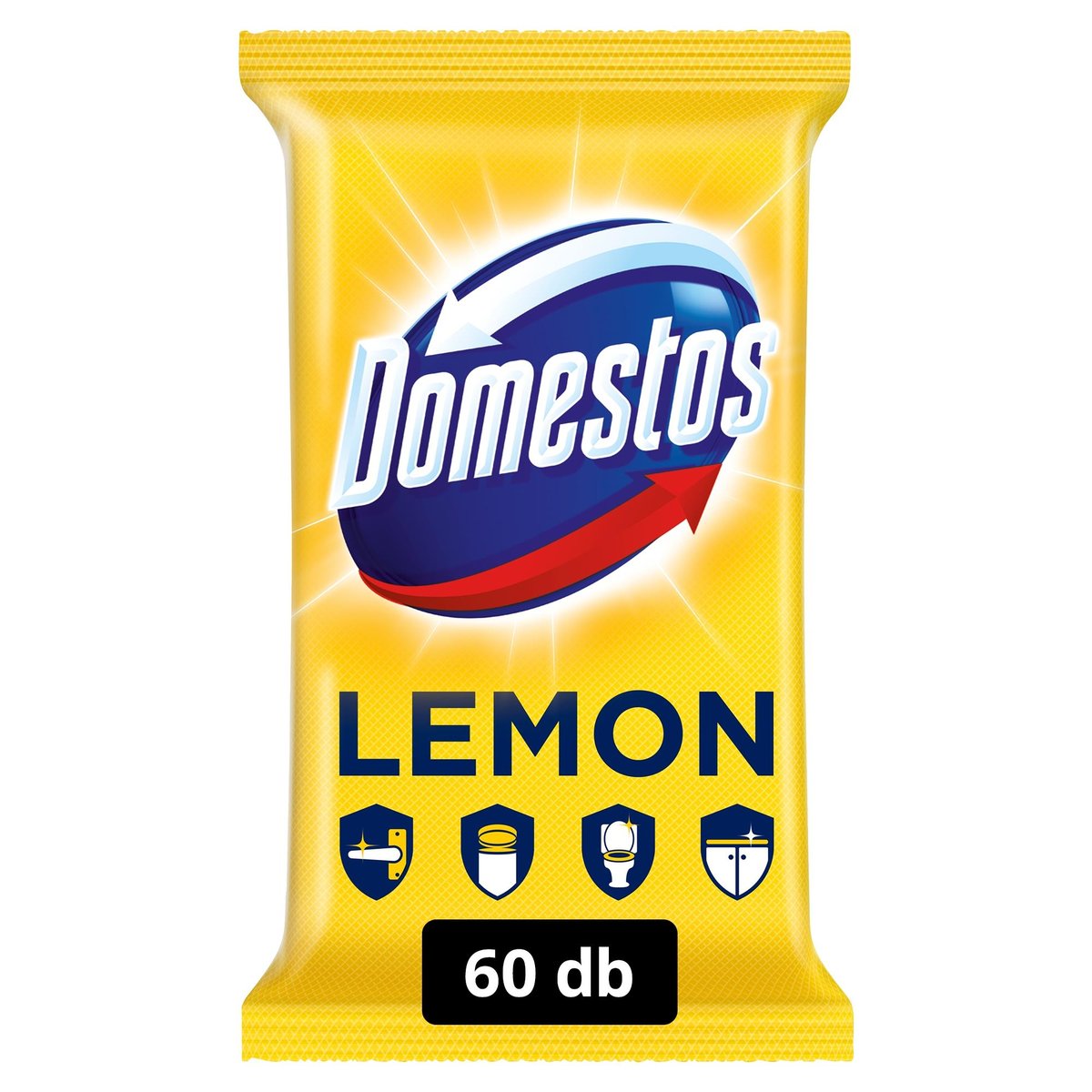 Domestos Lemon fertőtlenítő hatású higiénikus törlőkendő, 60 db