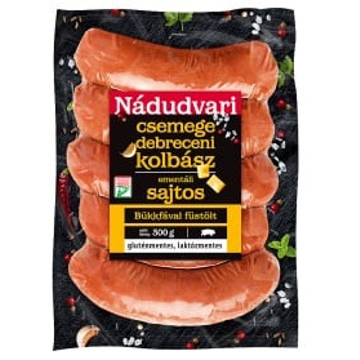 Nádudvari Csemege debreceni sertés kolbász, Ementáli sajtos