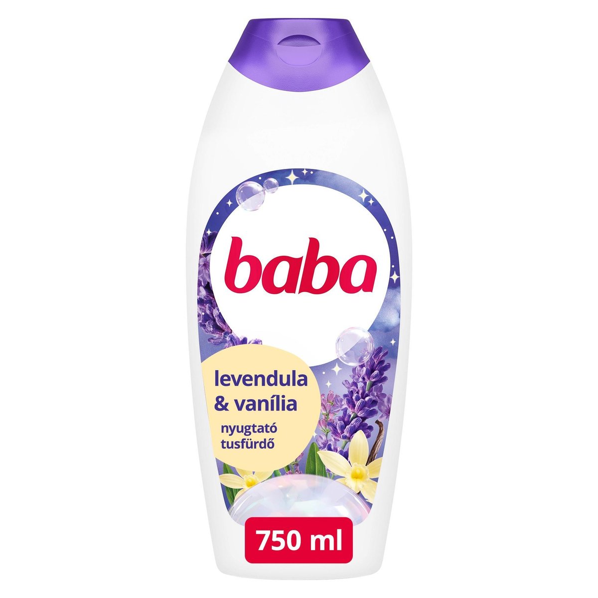 Baba Levendula és vanília illatú nyugtató tusfürdő, 750 ml