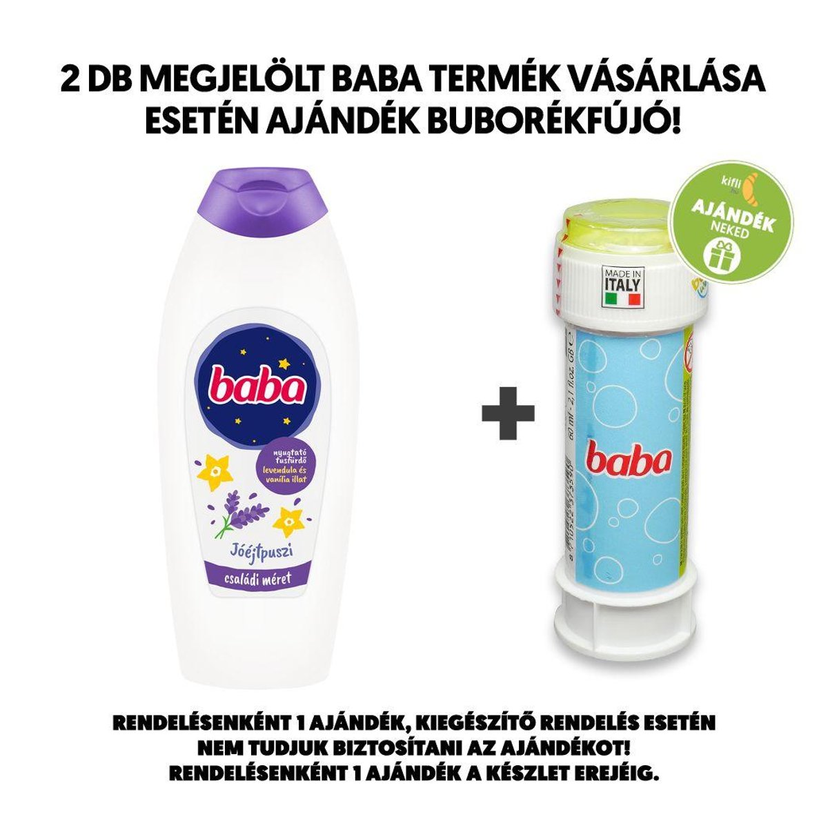 Baba Levendula és vanília illatú nyugtató tusfürdő, 750 ml