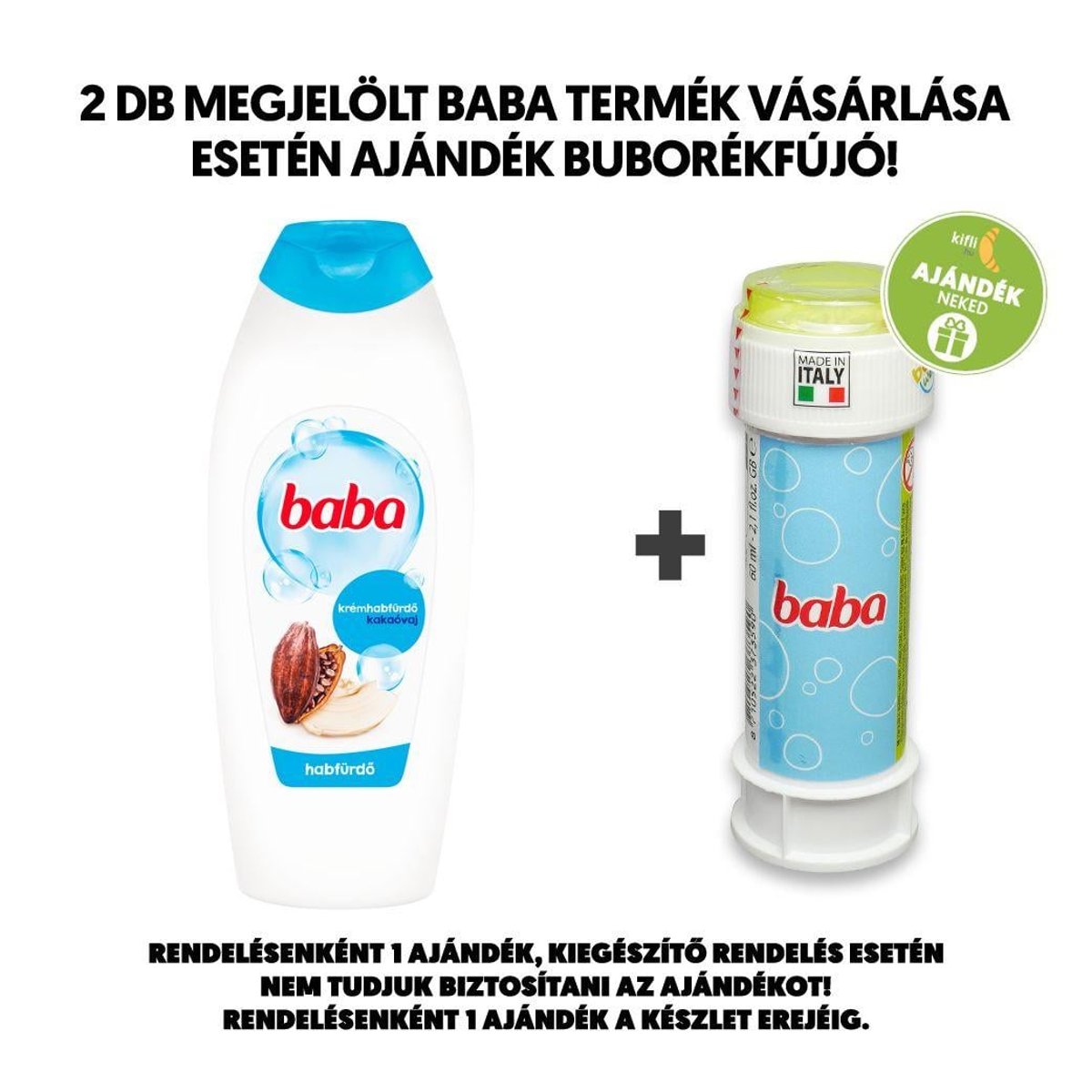 Baba Kakaóvaj illatú krémtusfürdő, 750 ml