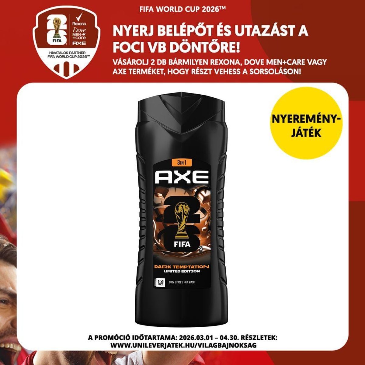 AXE Dark Temptation tusfürdő, 400ml